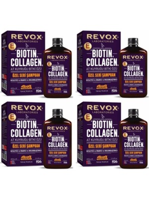 Revox Biotin Collagen At Kuyruğu Dolgunlaştırıcı Şampuan 400 ml x 4