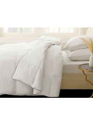 English Home Super Soft Kaz Tüyü Çift Kişilik Yorgan 195 x 215 cm Beyaz