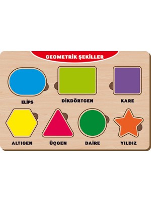 Maketçiniz Ahşap Bul Tak Eğitici Yapboz Geometrik Şekiller