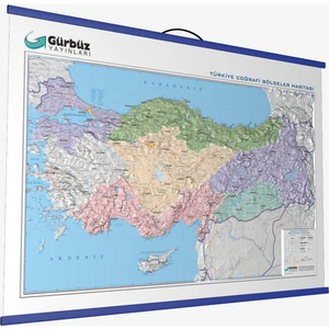 Gürbüz Yayınları Kabartma Türkiye Bölgeler 70 x 100 cm