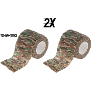 Çetin Av 2 Adet Kamuflaj Bant 5cm x 4,5 Metre Su Geçirmez Bant