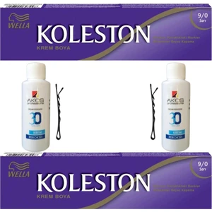 Koleston Tüp Saç Boyası Sarı 9/0 x 2 li + Akos 30 Volume Oksidan 2 li