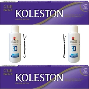 Koleston Tüp Saç Boyası Koyu Kestane 3/4 x 2 li + Akos 30 Volume Oksidan 2 li