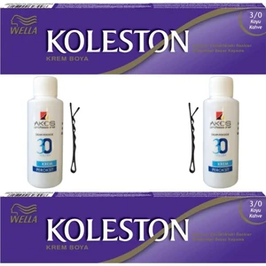 Koleston Tüp Saç Boyası Koyu Kahve 3/0 x 2 li + Akos 30 Volume Oksidan 2 li