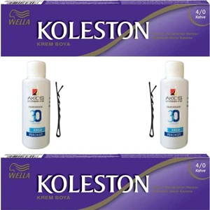 Koleston Tüp Saç Boyası Kahve 4/0 x 2 li + Akos 30 Volume Oksidan 2 li
