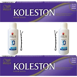Koleston Tüp Saç Boyası Fındık Kabuğu 7/3 x 2 li + Akos 30 Volume Oksidan 2 li