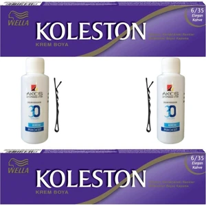 Koleston Tüp Saç Boyası Elegan Kahve 6/35 x 2 li + Akos 30 Volume Oksidan 2 li