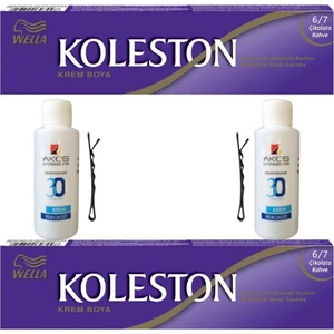 Koleston Tüp Saç Boyası Çikolata Kahve 6/7 x 2 li + Akos 30 Volume Oksidan 2 li