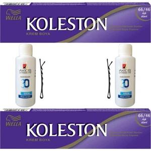 Koleston Tüp Saç Boyası Aşk Alevi 66/46 x 2 li + Akos 30 Volume Oksidan 2 li