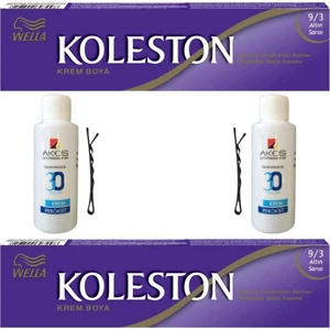 Koleston Tüp Saç Boyası Altın Sarısı 9/3 x 2 li + Akos 30 Volume Oksidan 2 li