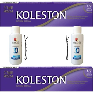 Koleston Tüp Saç Boyası Açık Kumral 8/0 x 2 li + Akos 30 Volume Oksidan 2 li