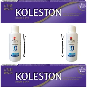 Koleston Tüp Saç Boyası Açık Küllü Kumral 8/1 x 2 li + Akos 30 Volume Oksidan 2 li