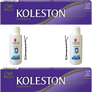 Koleston Tüp Saç Boyası Açık Kestane 5/4 x 2 li + Akos 30 Volume Oksidan 2 li