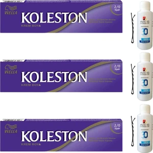 Koleston Tüp Saç Boyası Siyah 2/0 x 3 lü + Akos 30 Volume Oksidan 3 lü