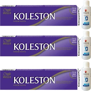 Koleston Tüp Saç Boyası Küllü Kumral 7/1 x 3 lü + Akos 30 Volume Oksidan 3 lü