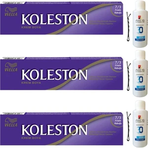 Koleston Tüp Saç Boyası Fındık Kabuğu 7/3 x 3 lü + Akos 30 Volume Oksidan 3 lü