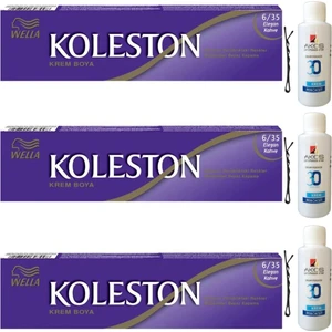 Koleston Tüp Saç Boyası Elegan Kahve 6/35 x 3 lü + Akos 30 Volume Oksidan 3 lü