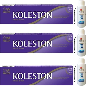 Koleston Tüp Saç Boyası Altın Sarısı 9/3 x 3 lü + Akos 30 Volume Oksidan 3 lü
