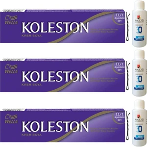 Koleston Tüp Saç Boyası Açık Küllü Sarı 11/1 x 3 lü + Akos 30 Volume Oksidan 3 lü