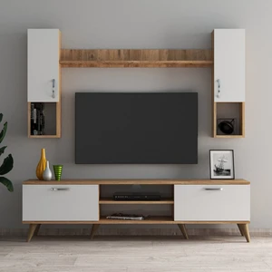 Mega 180'li Kapaklı Raflı Tv Ünitesi Çam Beyaz - TVU0203