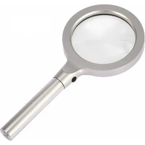 Profesyonel Metal El Büyüteçi - 12 Ledli - 85 mm - 2,5x - 5x