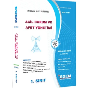 Egem Eğitim Yayınları 1. Sınıf 2. Yarıyıl Acil Durum ve Afet Yönetimi