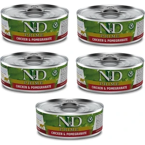 N&d Prime Tahılsız 5 Adet Tavuk Nar Yetişkin Kedi Yaş Mama 80 gr