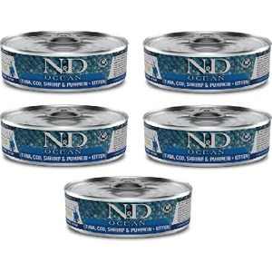 N&d Ocean Kitten 5 Adet Ton Karides Balkabağı Yavru Yaş Mama 80GR