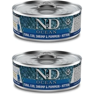 N&d Ocean Kitten 2 Adet Ton Karides Balkabağı Yavru Yaş Mama 80GR