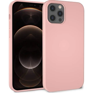 Apple iPhone 12 Pro Kılıf Liquid Lansman Silikon Pembe