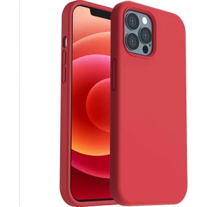 Bilişim Aksesuar Apple iPhone 12 Mini Kılıf Liquid Lansman Silikon Kırmızı