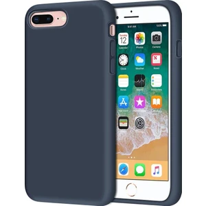 Apple iPhone 8 Plus Kılıf Liquid Lansman Silikon Lacivert