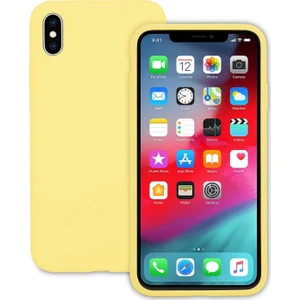 Apple iPhone Xs Kılıf Liquid Lansman Silikon Sarı