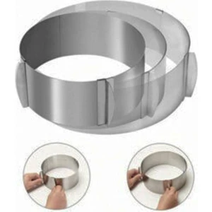 İntime Uvarlak Ayarlanabilir Pasta Kek Pandispanya Kalıbı 9Cm Cake Mold, Stainless Steel