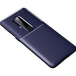Tekno Grup One Plus 8 Pro Kılıf Karbon Desenli Lux Silikon + Tam Kaplayan 6d Polymer Nano Ekran Koruyucu Lacivert