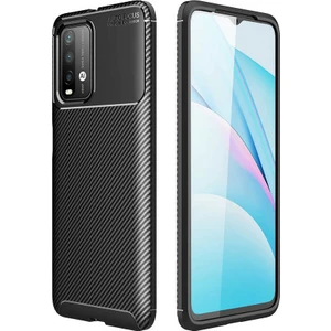 Tekno Grup Xiaomi Redmi 9t Kılıf Karbon Desenli Lux Silikon Siyah