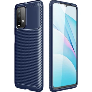 Tekno Grup Xiaomi Redmi 9t Kılıf Karbon Desenli Lux Silikon Lacivert