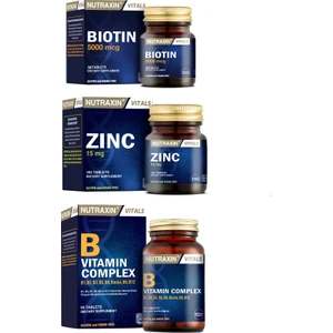 B Vitamin Complex 60 Tablet + Çinko 15 Mg 100 Tablet + Biotin 5000 Mcg 30 Tablet