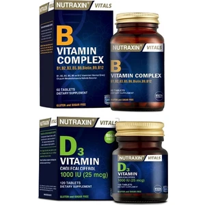 D3 Vitamini 1000 Iu 120 Tablet + B1, B2, B3, B5, B6, B12 Içeren B Vitamin Complex 60 Tablet
