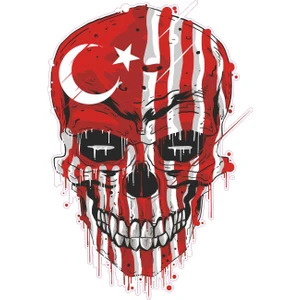 Sticker Atölyesi Komando Asker Ay Yıldız Kurukafa  Sticker  - 13107