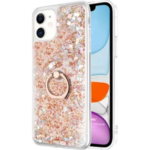 Apple iPhone 11 Kılıf Glitter Liquid Holder Gold