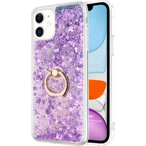 Apple iPhone 11 Kılıf Glitter Liquid Holder Mor