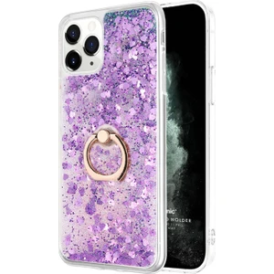 Apple iPhone 11 Pro Kılıf Glitter Liquid Holder Mor
