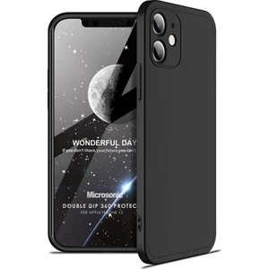 Apple iPhone 12 Kılıf Double Dip 360 Protective Siyah