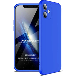 Apple iPhone 12 Mini Kılıf Double Dip 360 Protective Mavi