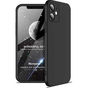 Apple iPhone 12 Mini Kılıf Double Dip 360 Protective Siyah