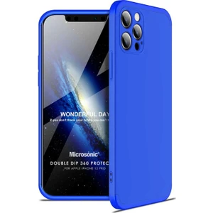 Apple iPhone 12 Pro Kılıf Double Dip 360 Protective Mavi