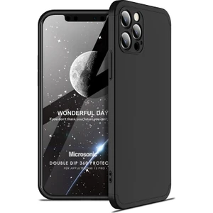 Apple iPhone 12 Pro Kılıf Double Dip 360 Protective Siyah