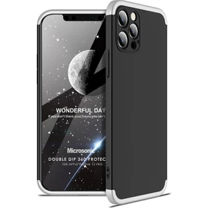 Apple iPhone 12 Pro Kılıf Double Dip 360 Protective Siyah - Gri