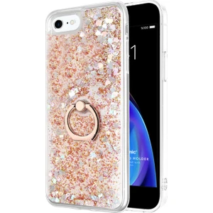 Apple iPhone 6s Kılıf Glitter Liquid Holder Gold